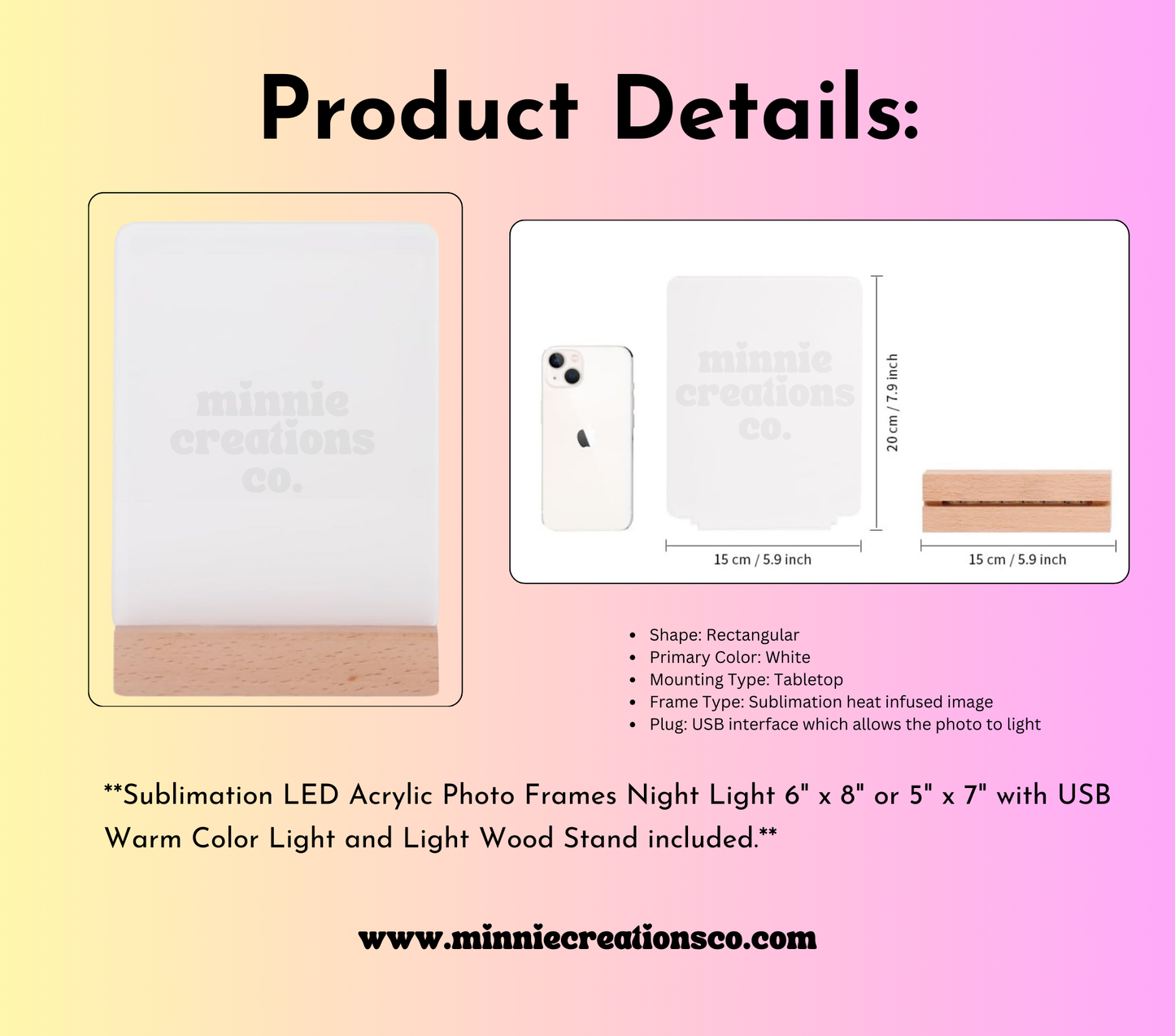 Magic Castle Light Frame | Sublimation Custom Frame Night Light