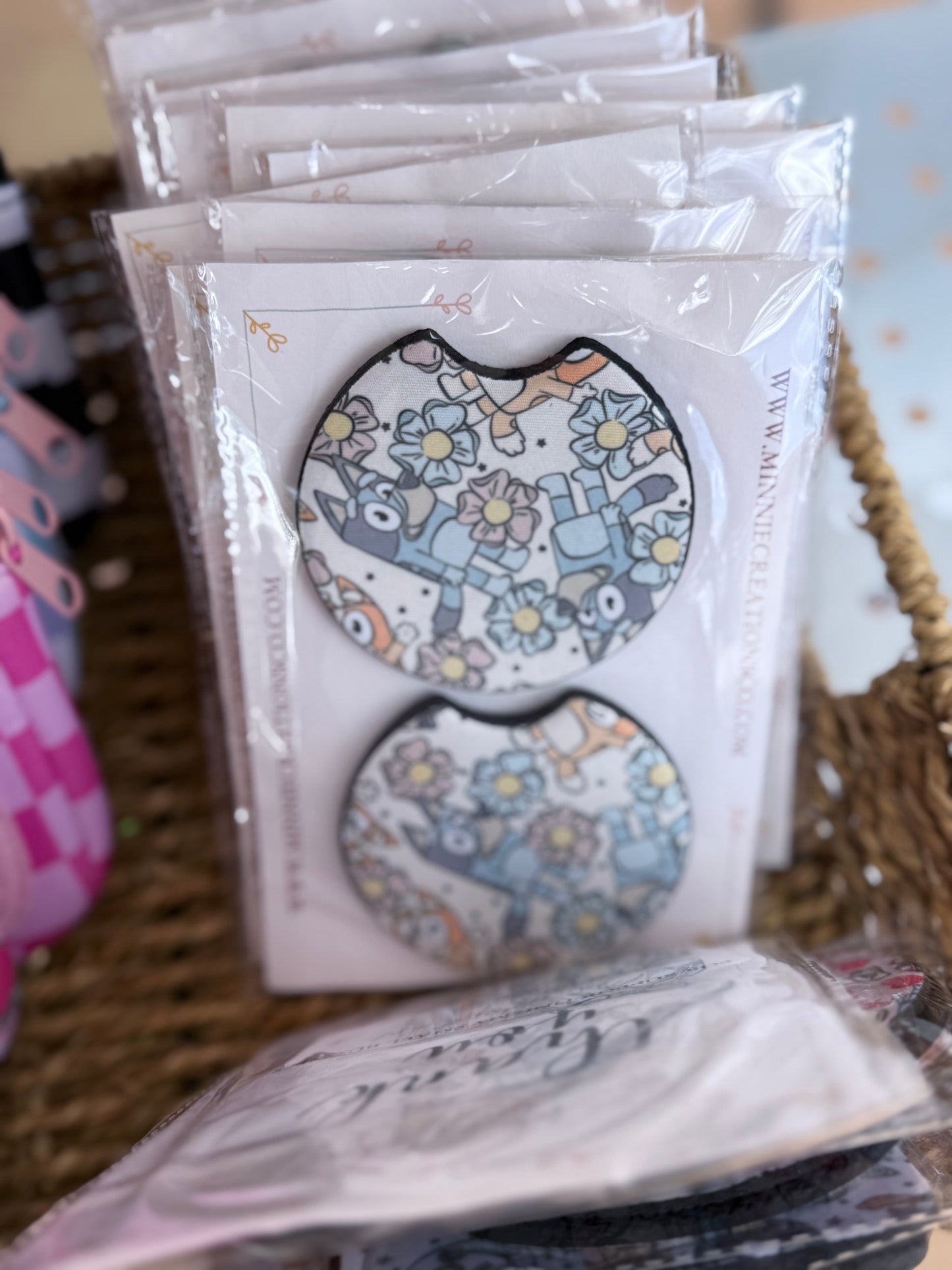 Bluey floral Car Coasters