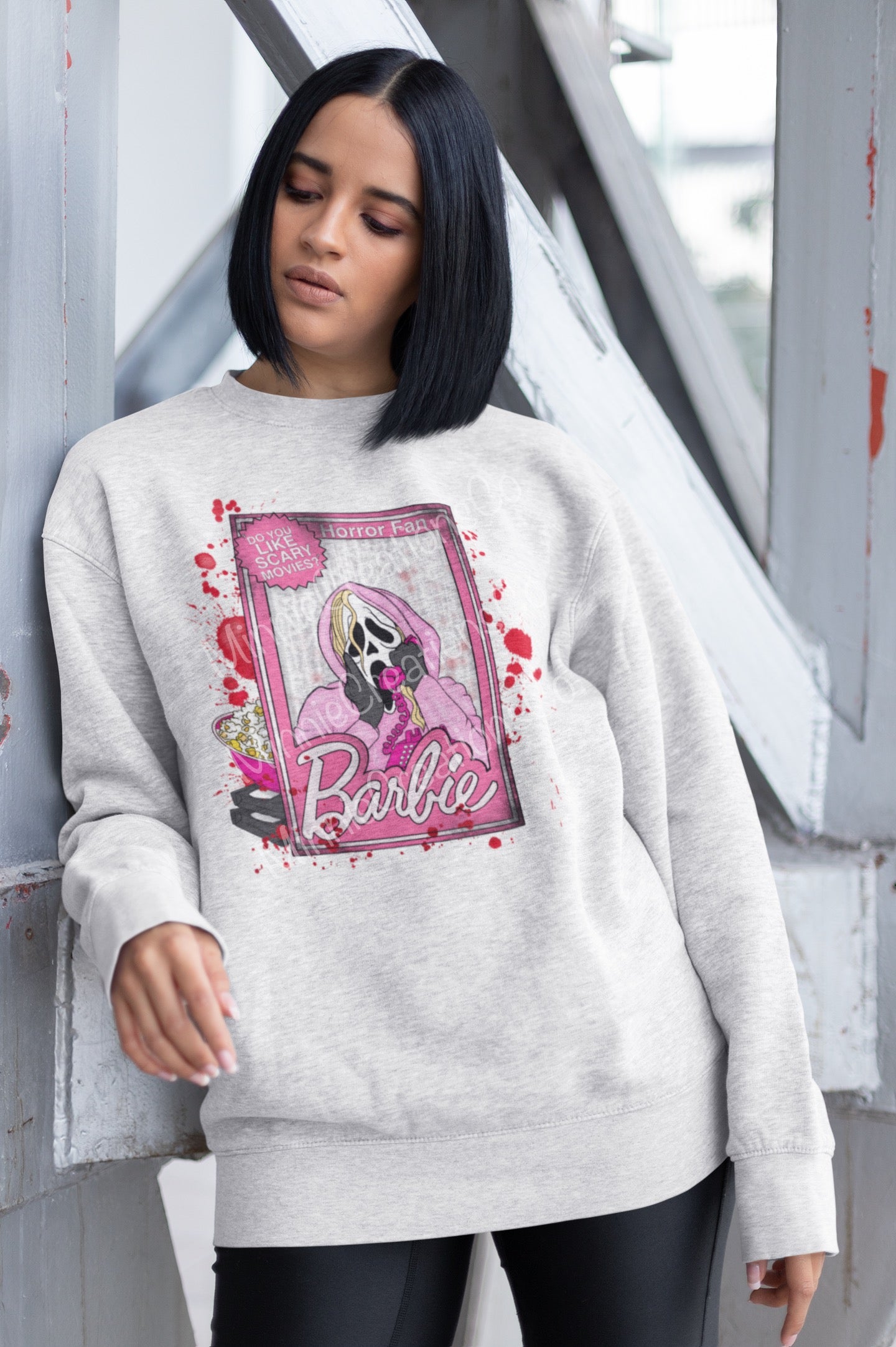 Pink Ghostface Crewneck Sweater