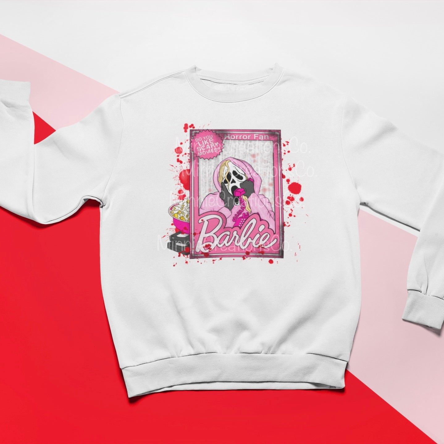 Pink Ghostface Crewneck Sweater