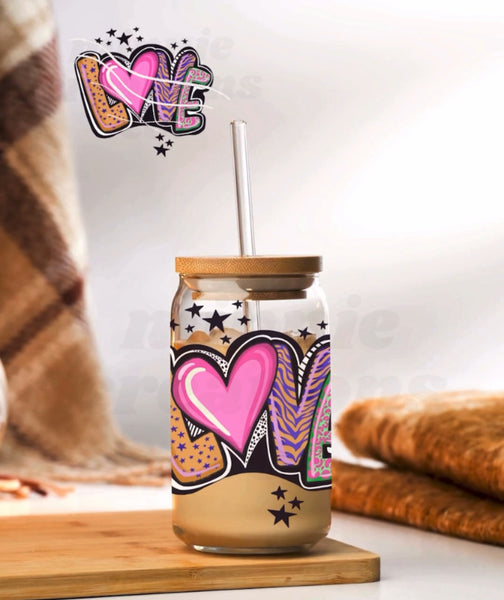 Graffiti Love Glass Can cup