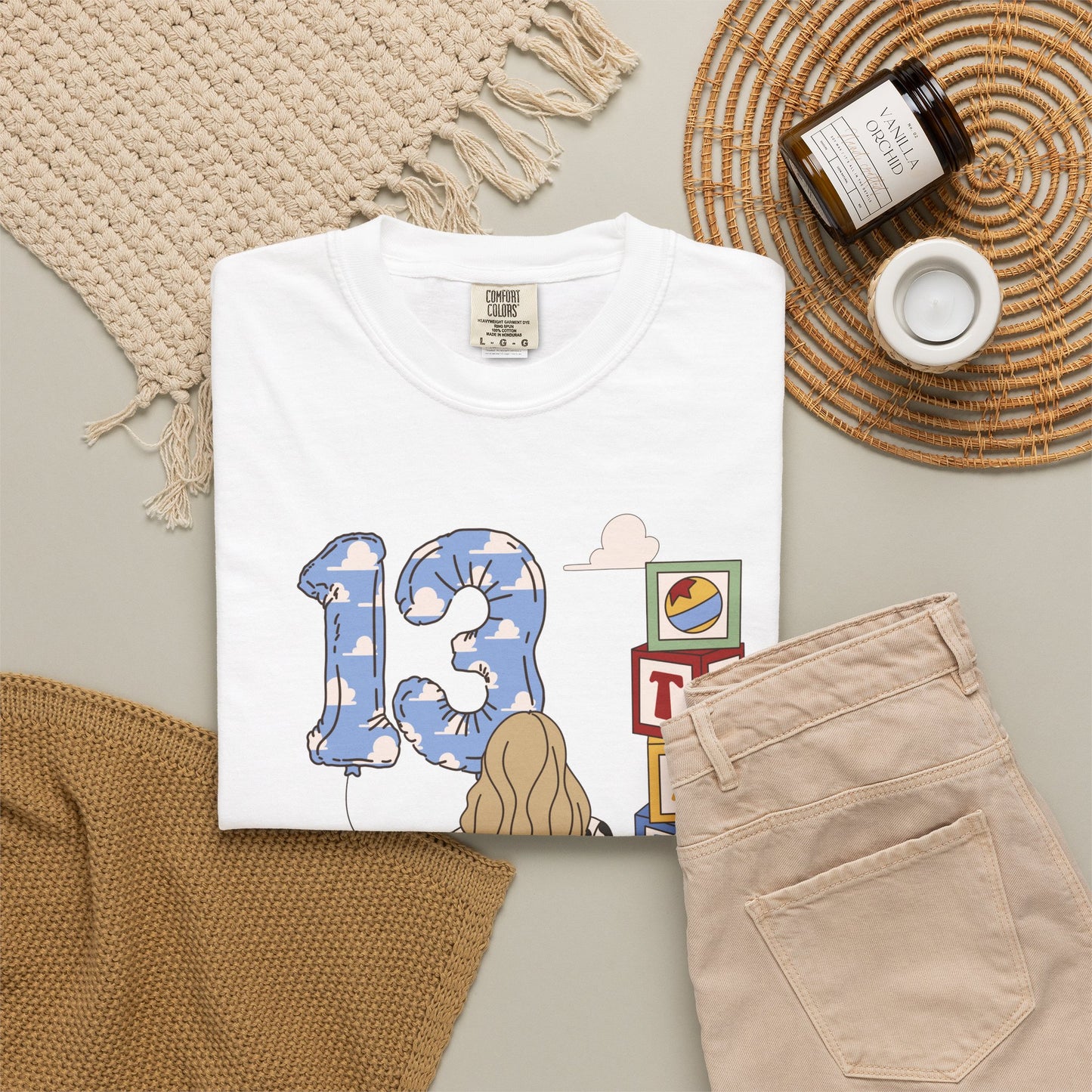 TS x 13 Graphic Tee — 'Try Not To Keep Out' Girl Illustration