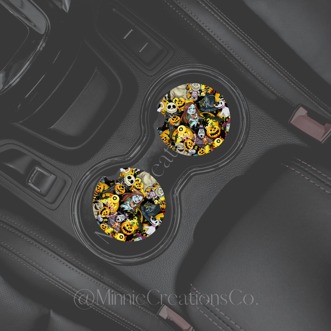 Spooky Car coasters | Halloween Custom Car coasters