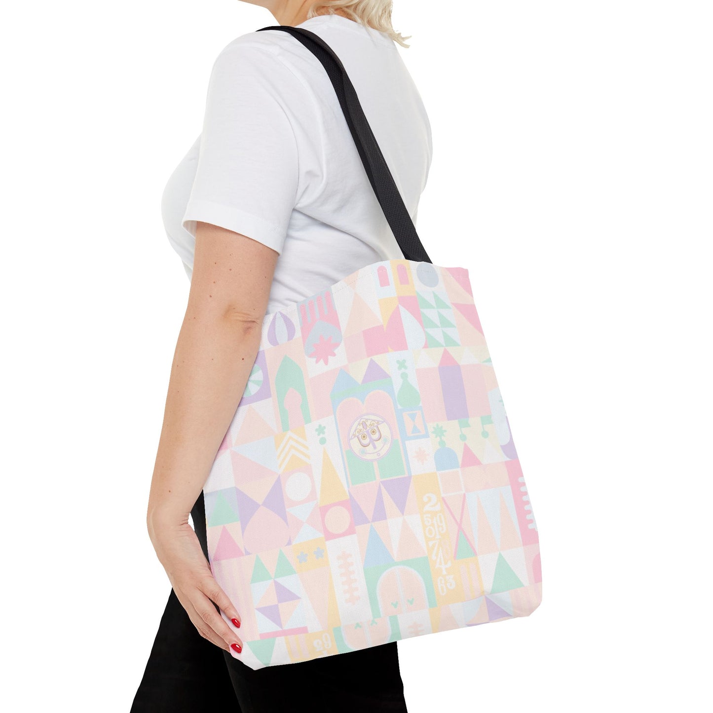 Pastel Geometric Pattern Tote Bag — Cute All-Over Print