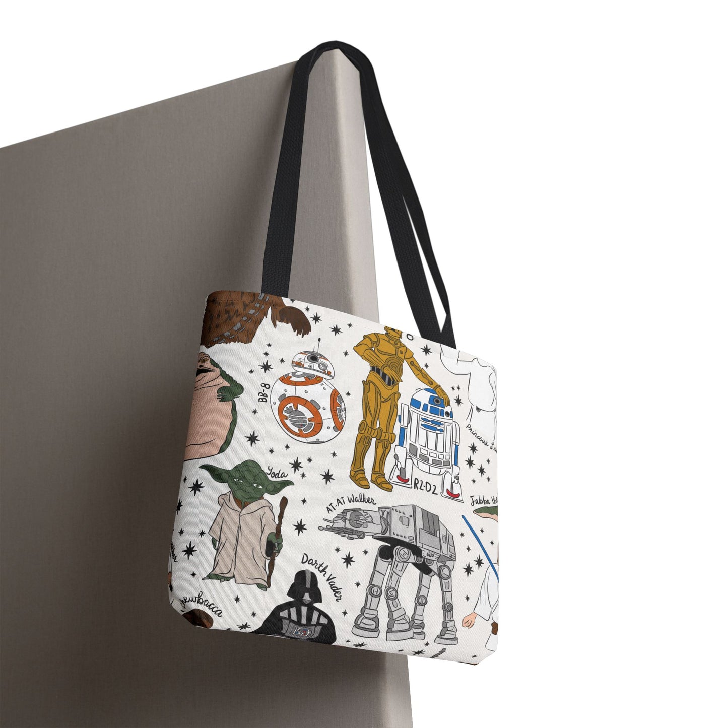 Star Wars Character Pattern Tote Bag — R2-D2, C-3PO, BB-8 & More