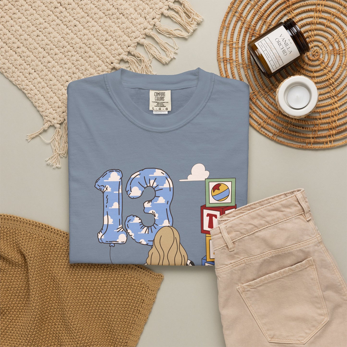 TS x 13 Graphic Tee — 'Try Not To Keep Out' Girl Illustration