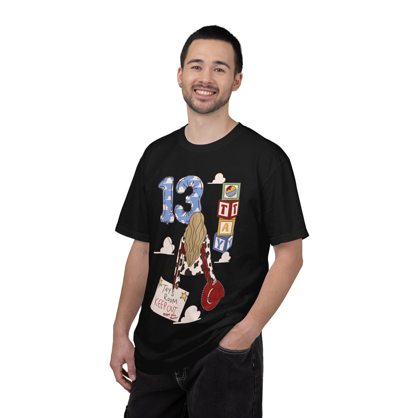 TS x 13 Graphic Tee — 'Try Not To Keep Out' Girl Illustration