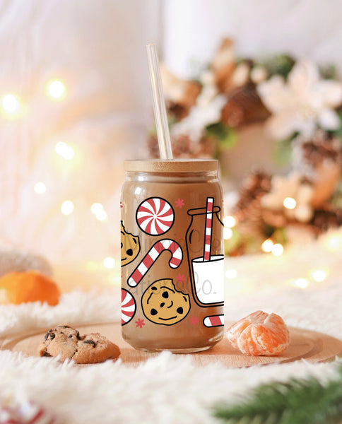 Milk & Cookies Glass Cup