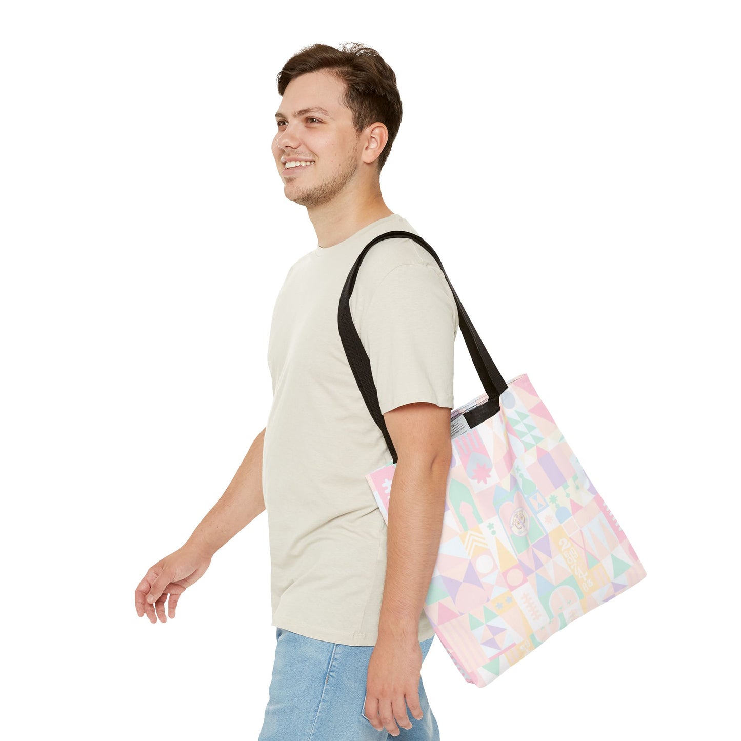 Pastel Geometric Pattern Tote Bag — Cute All-Over Print
