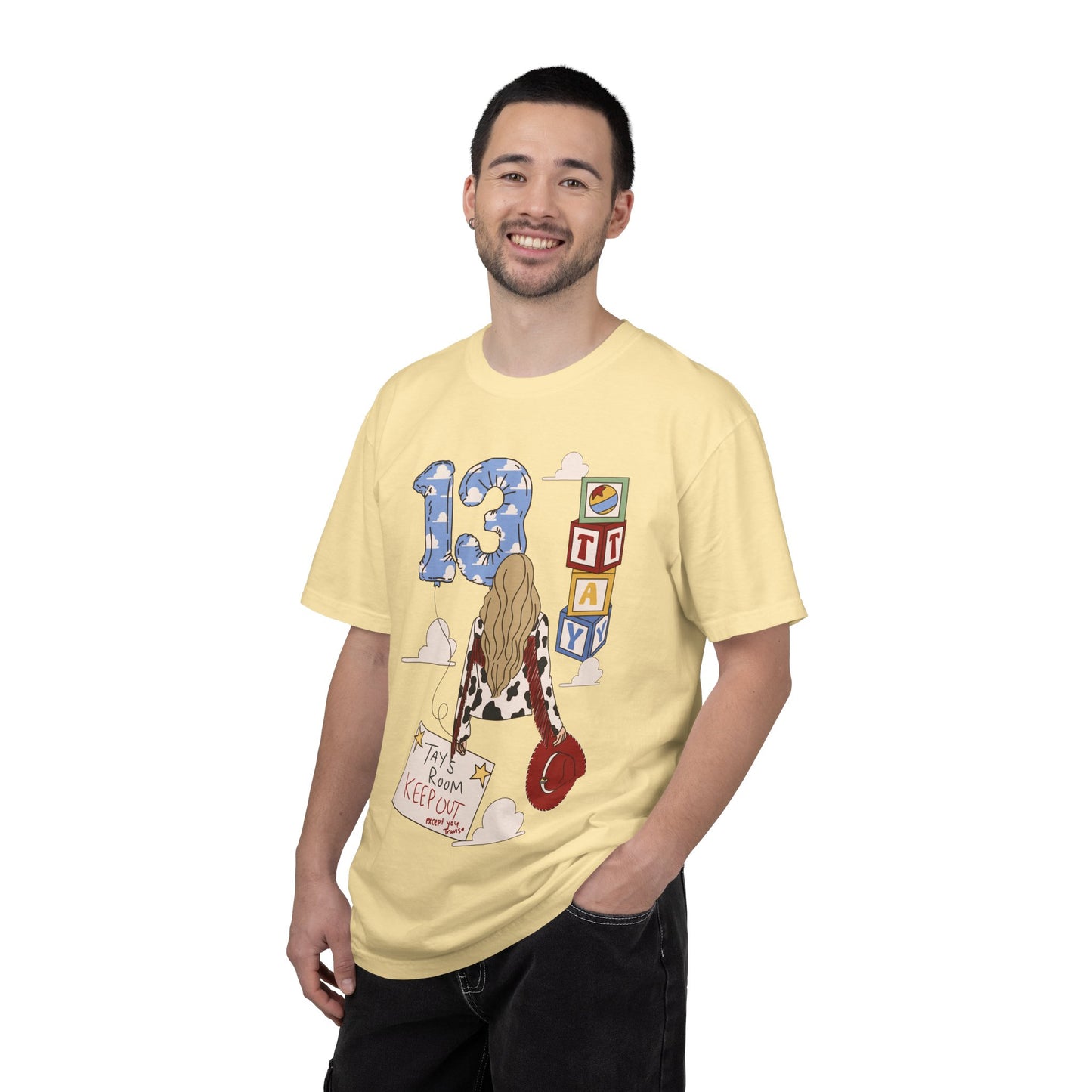TS x 13 Graphic Tee — 'Try Not To Keep Out' Girl Illustration