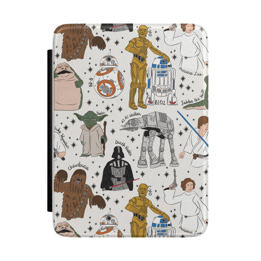 Star Wars Character Pattern Kindle Case — Cute Iconic Droid & Jedi Cover