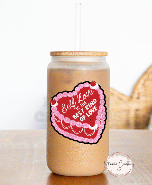 Self Love Cake Glass cup