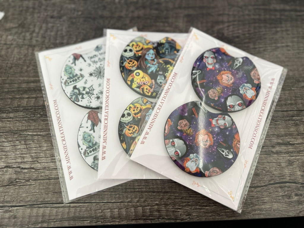 Spooky Car coasters | Halloween Custom Car coasters