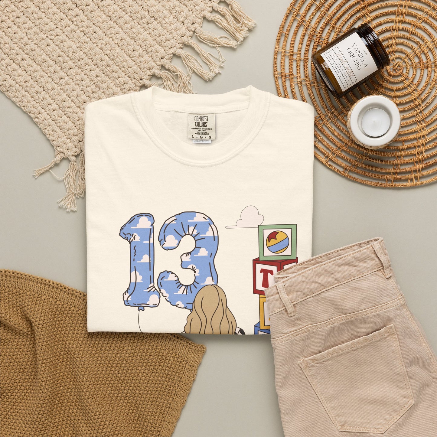 TS x 13 Graphic Tee — 'Try Not To Keep Out' Girl Illustration
