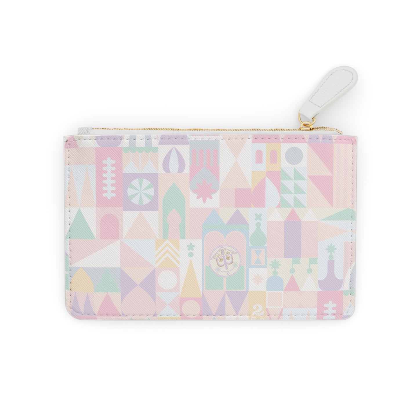 Mini Clutch Bag — Pastel Geometric Castle Pattern Wristlet