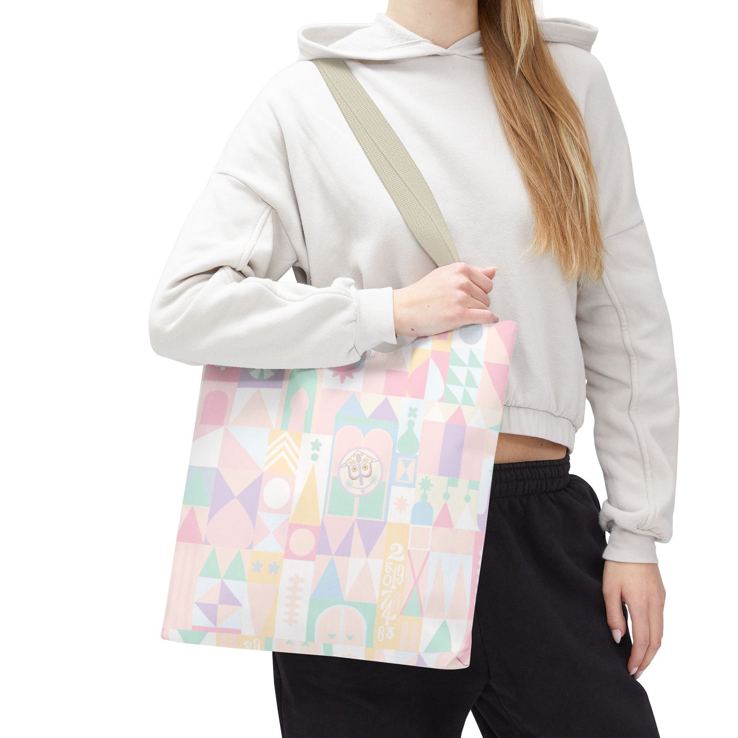 Pastel Geometric Pattern Tote Bag — Cute All-Over Print