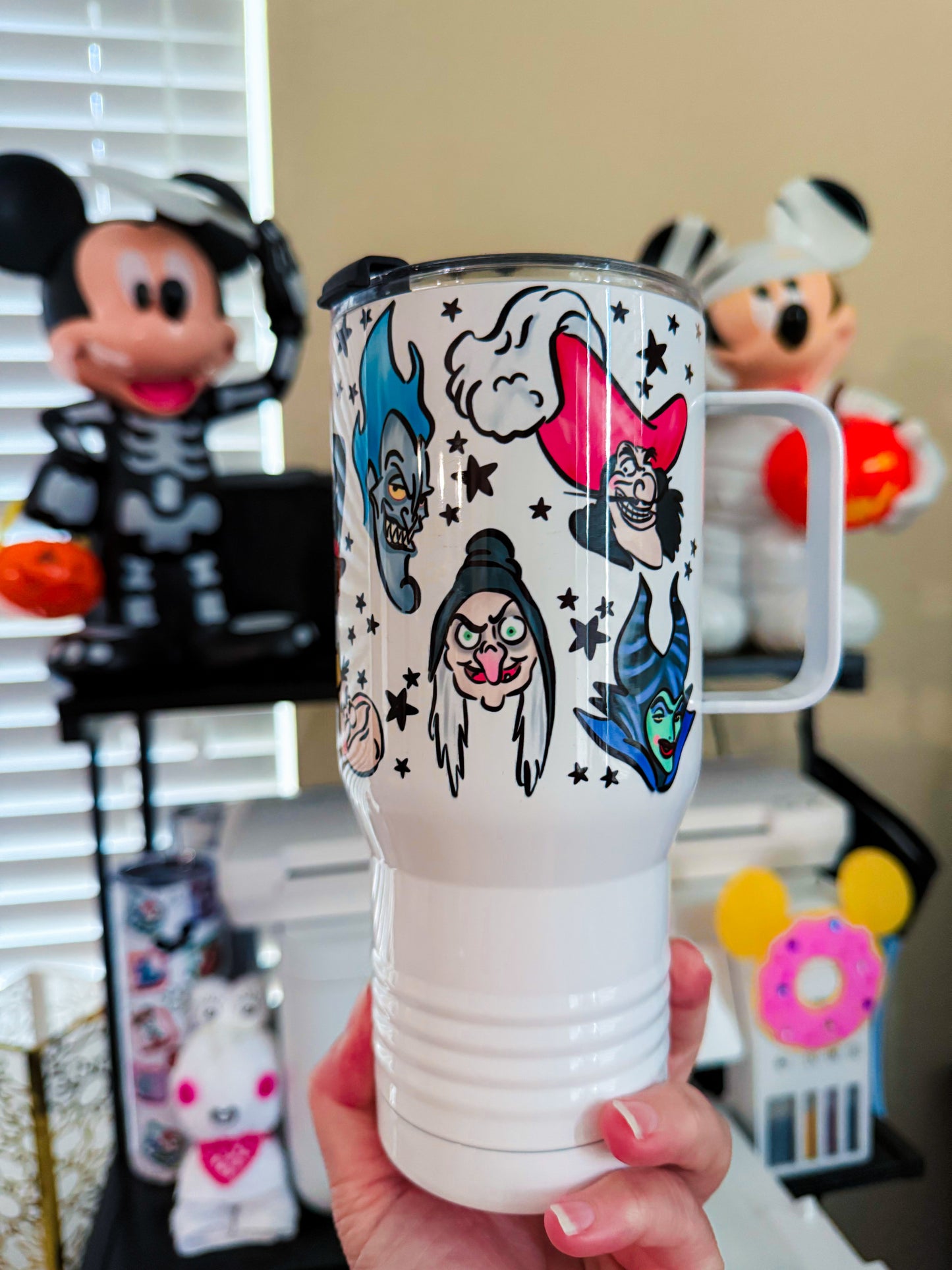 Villains Inspired Insulated Double walled tumbler | Custom 22oz Travel Handle Tumbler