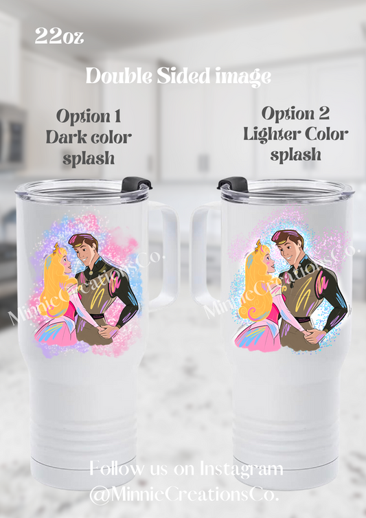 Aurora Beauty themed Insulated Double walled tumbler | Custom 22oz Water Tumbler