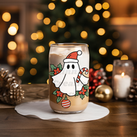 Ghost of Christmas Glass Cup