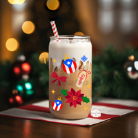 Navidad Boricua Glass Cup