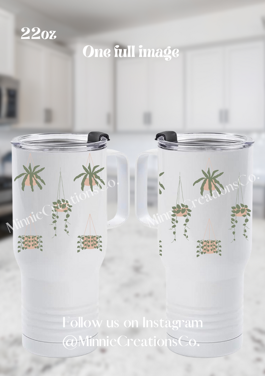 Plant Lovers Double walled 22oz tumbler | Just Breathe 22oz Water tumbler