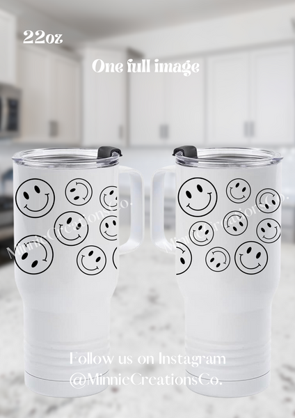 Smiles B&W Double walled 22oz tumbler | Happy smiles 22oz Water tumbler