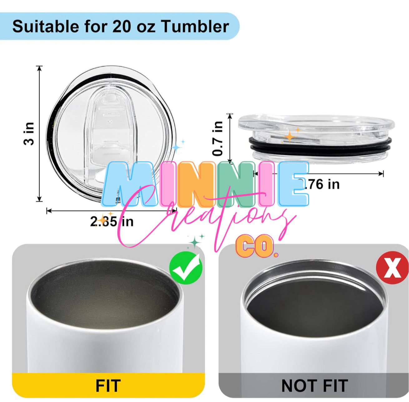 Lid ONLY 20oz Slim Tumbler