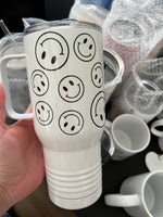 Smiles B&W Double walled 22oz tumbler | Happy smiles 22oz Water tumbler