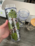 Monstera Clear Skinny Tumbler