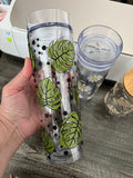 Monstera Clear Skinny Tumbler