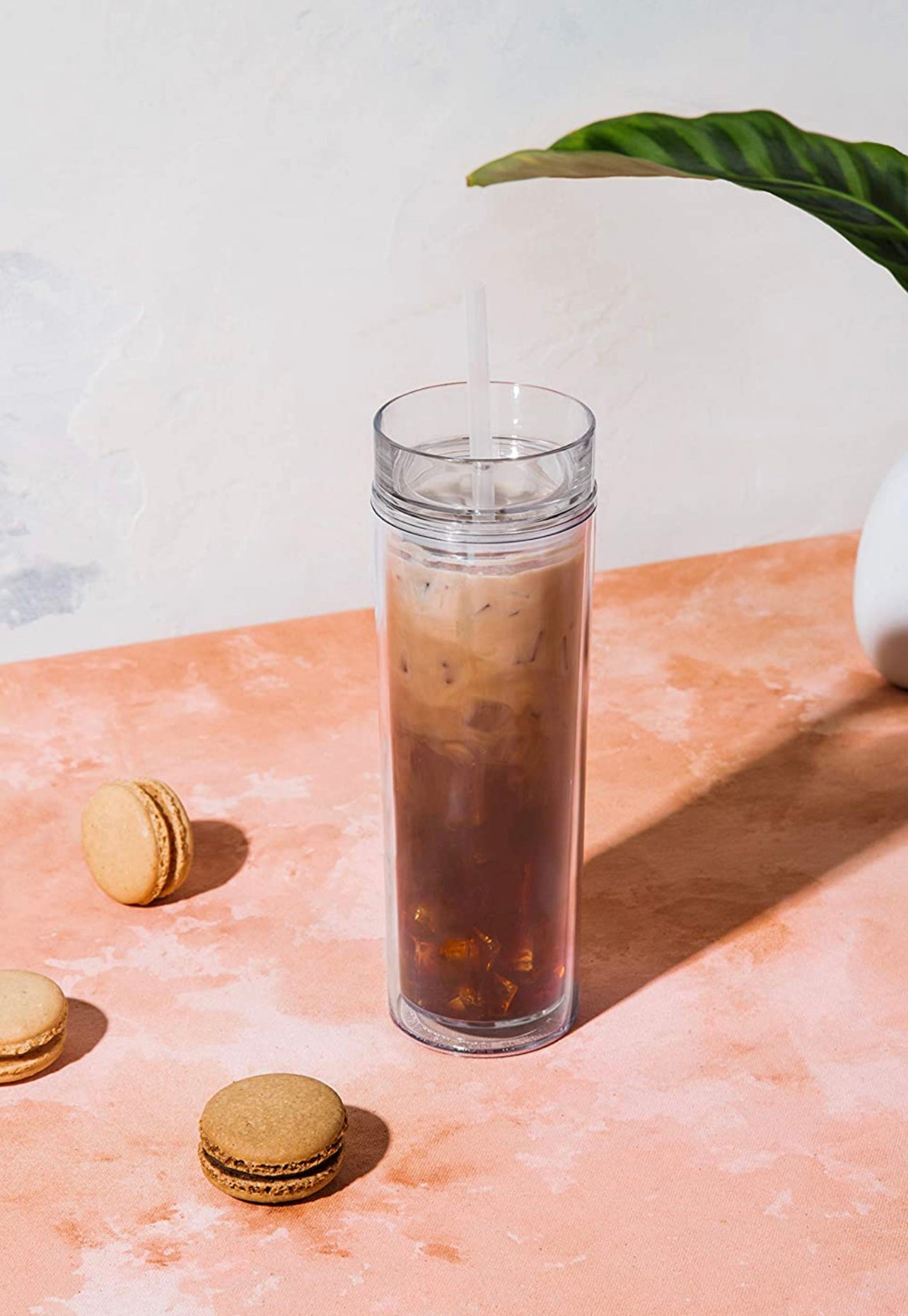 Monstera Clear Skinny Tumbler