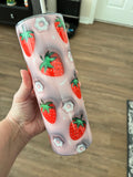 3D Strawberries 20oz Skinny Tumblers