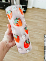 3D Strawberries 20oz Skinny Tumblers