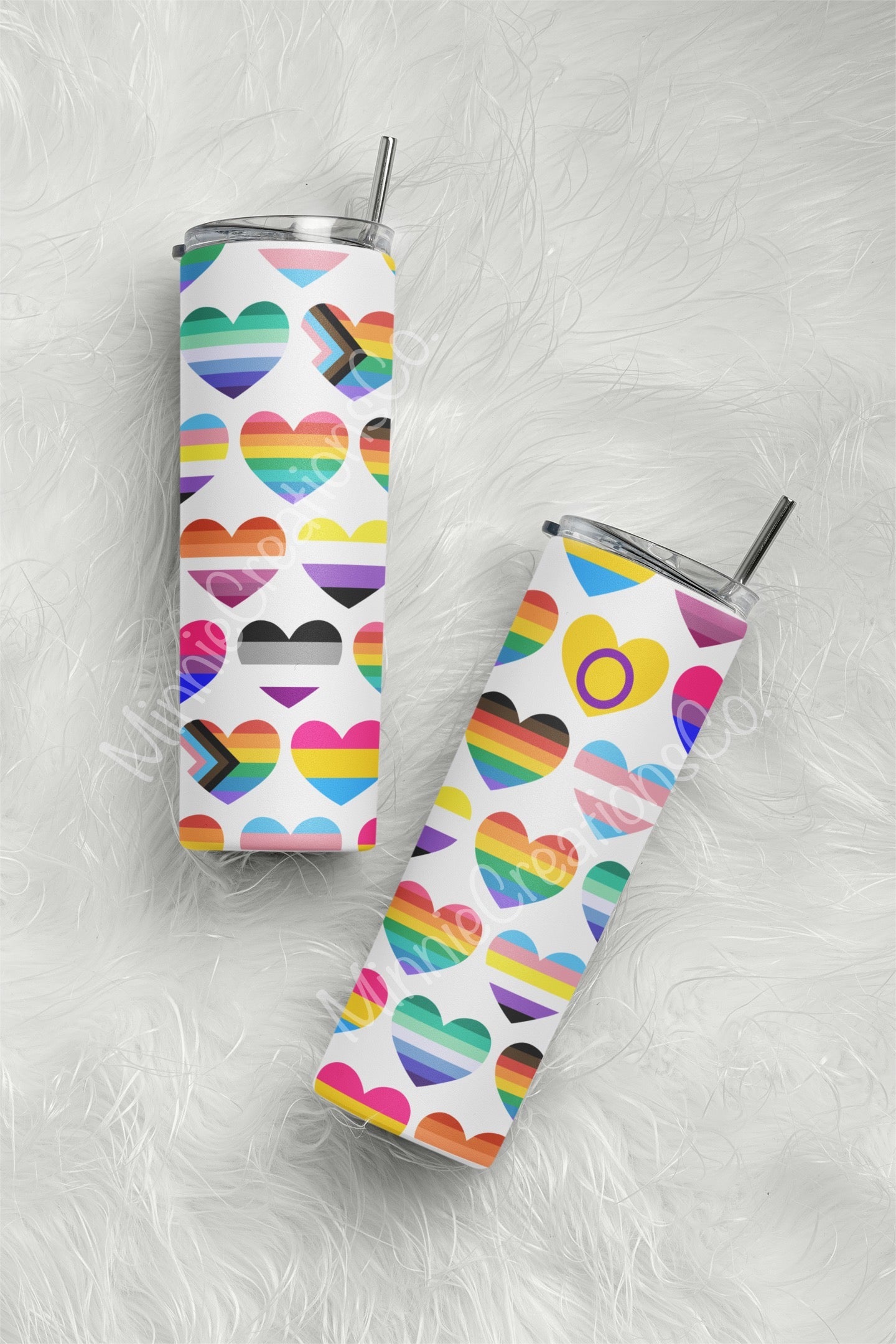 Pride Hearts 20oz Skinny Tumblers