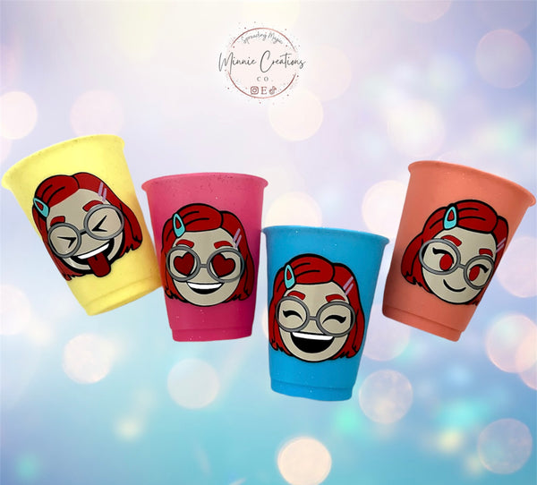 Turning Red Panda Mei's face Kids cold cups | Mei's Red Panda 16oz. cold cups | Red Panda Emotions cold cups | Gifts, Birthdays, Holidays cold cups