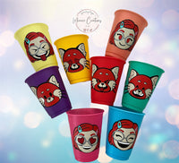 Turning Red Panda Mei's face Kids cold cups | Mei's Red Panda 16oz. cold cups | Red Panda Emotions cold cups | Gifts, Birthdays, Holidays cold cups