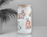 Boho Pastel Bunnies Glass cup