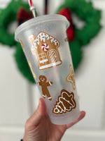 Christmas Sugar Cookies Cold Cup | Vinyl 24oz Christmas Cold cups