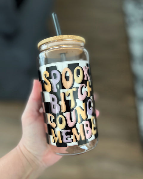 Spooky Bitch Council Member Glass cup