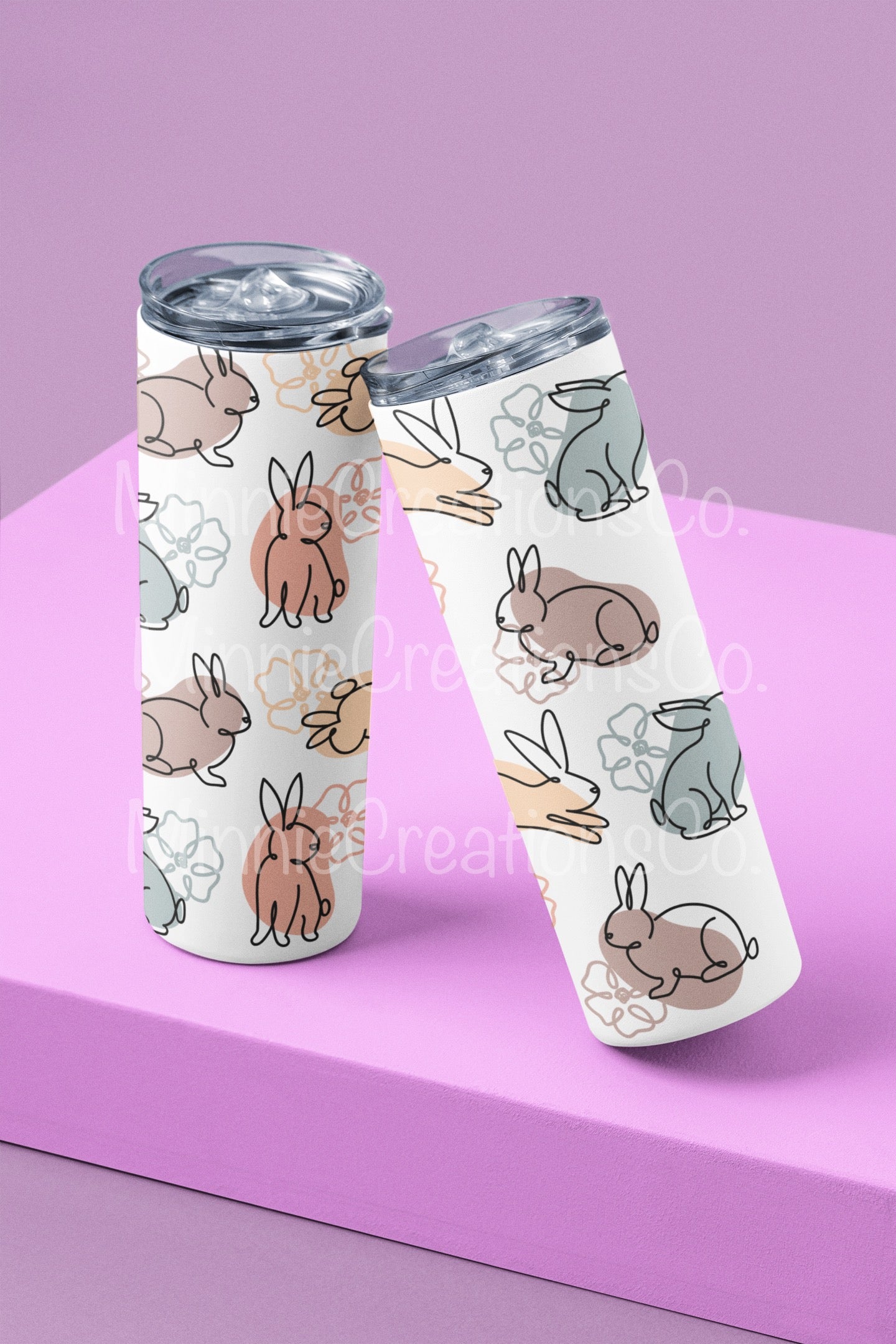 Boho Bunnies 20oz Skinny Tumblers