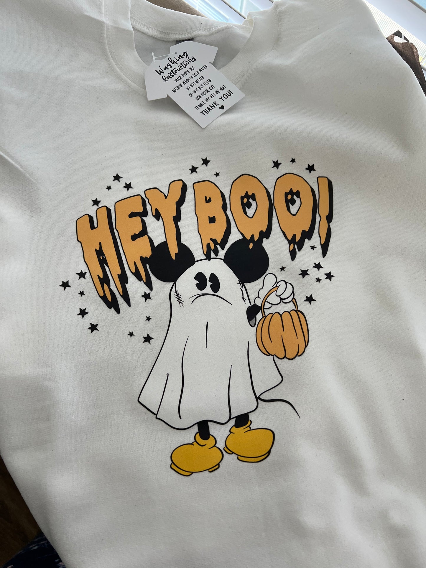 Hey Boo Unisex Crewneck Sweater & Hoodies | Boo Ghost Shirts