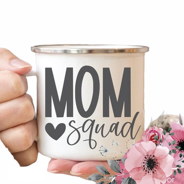 Mom Squad Campfire style mug