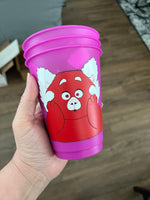 Red Panda Kids cold cups | Red Panda 16oz. cold cups | Red Panda emotions cold cups