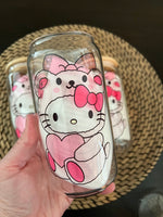 Bear Kitty Inspired Sublimation Glass cup