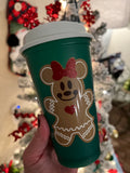 Christmas Color changing 16 oz. Hot cups | Gingerbreads Mouse Festive| Grogu 16oz. Hot Cups reusable | Winnie the Pooh hot cup