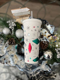 Retro Christmas tumbler | Holidays Retro style 24oz tumbler Matte Double walled | Festive Retro design holiday cheer tumbler