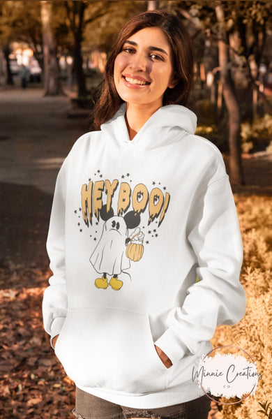 Hey Boo Unisex Crewneck Sweater & Hoodies | Boo Ghost Shirts