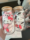 Bear Kitty Inspired Sublimation Glass cup