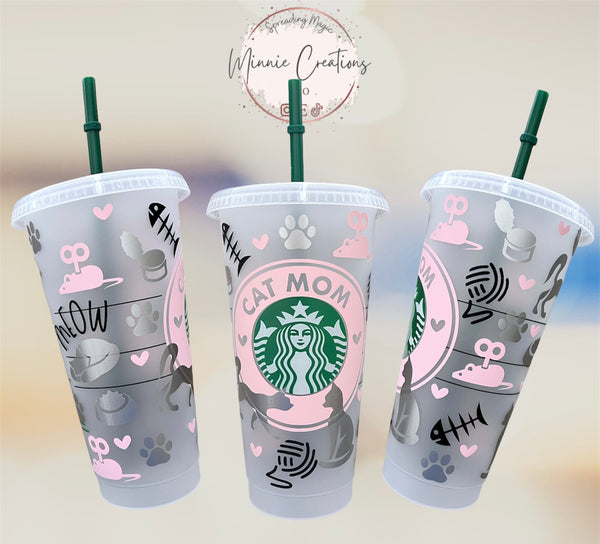 Cat Mom 24oz Cold Cup