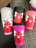 Red Panda Kids cold cups | Red Panda 16oz. cold cups | Red Panda emotions cold cups